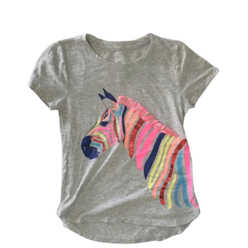 6/$25 Girls Zebra T-Shirt Size M, 7-8